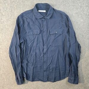 Outerknown Button Shirt Mens L Blue Linen Blend Button Utility Outdoors Gorpcore